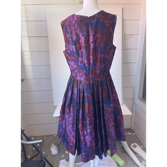 Badgley Mischka Couture for Nordstrom Floral Jacquard Fit & Flare Dress Size 12 - Picture 7 of 11